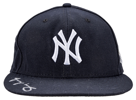 2015 Jacoby Ellsbury Game Used & Signed New York Yankees Cap Used on 8/22/15 (MLB Authenticated, Yankees-Steiner, JSA)